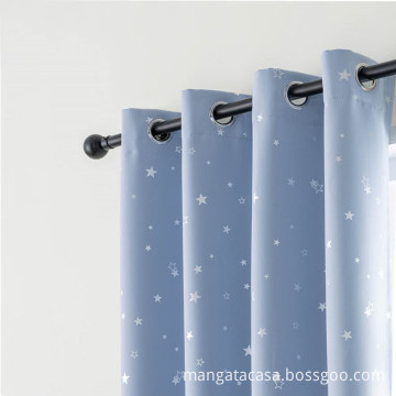 Star Printed Blackout Curtains for Bedroom